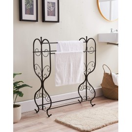 Kings Brand Furniture - Fannin Free Standing 3 Tier Metal Towel Rack Stand, Pewter