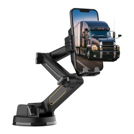 Annadue Truck Phone Holder Mount, 16.9 Inch Long Arm Heavy Duty Truck Phone Holder, Dashboard Windscreen Phone Holder. Black