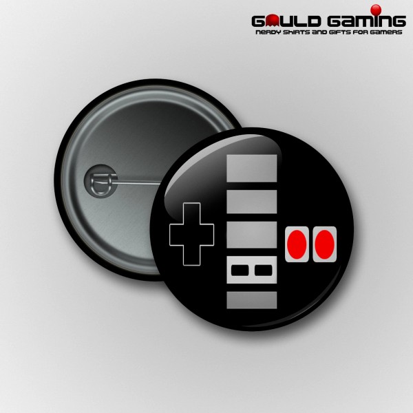 NES Controller Pin Buttons Badge 1.25in Retro Old School Gamer