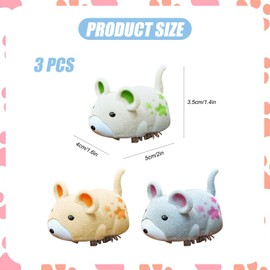 PORUPAEL 3Pcs Interactive Cat Mouse Toy Electric, Interactive Cat Toys for Indoor Cats Automatic Moving Kitten Toys, Electronic Smart Sensing Cat Toy Mouse