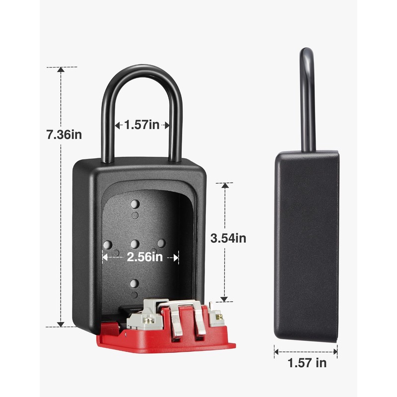 Puroma Lock Box, Large Key Lock Box Resettable Combination Code