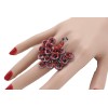 Unbranded Women Peacock Ring Red Pink Animal Feathers Metal Elastic