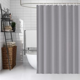 Cortina De Baño Tela, 180 * 180cm Cortina De Ducha, Resistente Al Agua y Al Moho, con 12 Ganchos, Tejido De Poliéster Engrosado, Ojales De Metal, Duradero, Adecuado para El Hogar, Hotel (Gris)