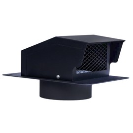 LTSEAME 6 inch Roof Vent Cap, Removable Roof Vent, Bathroom Exhaust Roof Vent for Dryer, Galvanized Steel with Damper for Ventilation System, Black