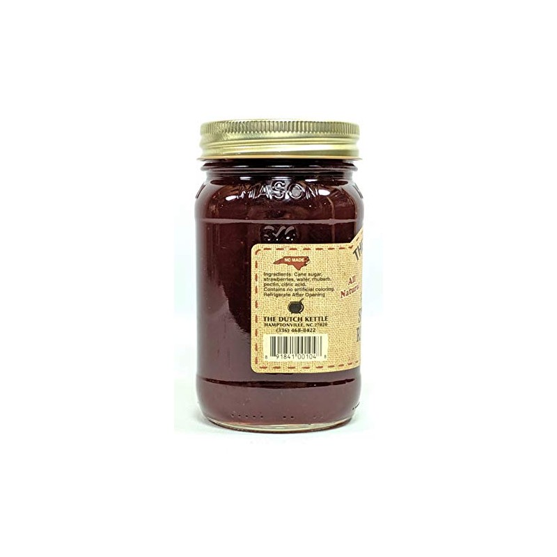Amish Homemade Style Strawberry Rhubarb Jam 2-19 Ounce Non-GMO All