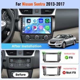 Realdio [4+64G] Car Stereo Radio for Nissan Sentra 2013 2014 2015 2016 2017 with Wireless CarPlay Android Auto MirrorLink 32EQ Bluetooth 5.0 - Vertical Clip