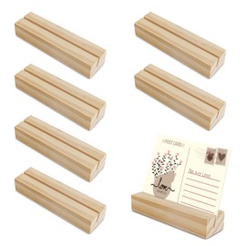 LONHCHI Pack of 6 Wooden Card Holders, Place Card Holders, Name Plate, Photo Holder, Wedding Table Number Holder for Restaurants, Weddings, Banquets and Parties, Photo Stand (10 x 2.8 x 1.8 cm)