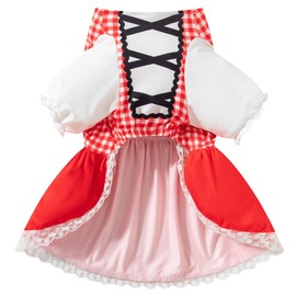 Disfraz de caperucita roja para perro, vestido de Navidad con capa (L)