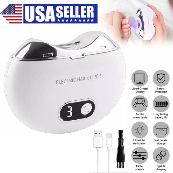 Unbranded Electric Toe Nail Clippers Light Portable Trimmer Nails Cutter