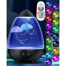 Pawfly Jellyfish Lamp USB-C Powered LED Jellyfish Light with 4 Lighting Modes & 17 Color Changing Effects Table Mood Lamp Night Light for Home Office Decoration Gift for Birthday Christmas & Holiday