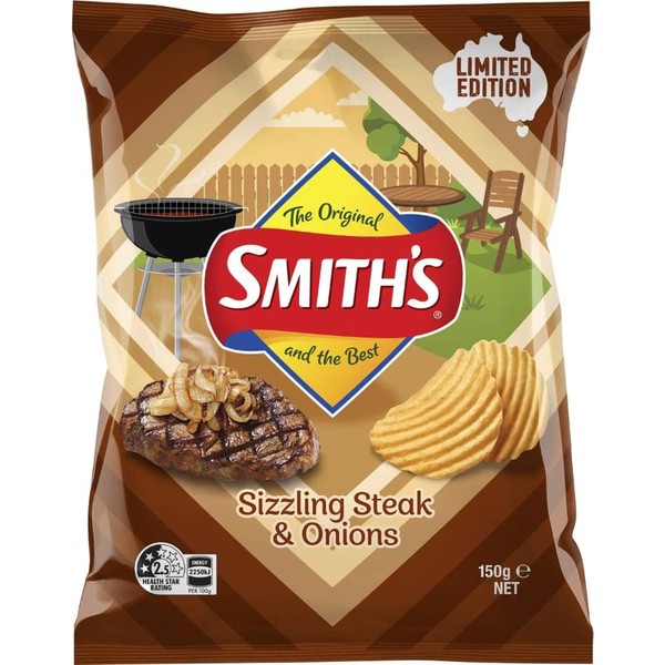 Smiths Crinkle Potato Chips Steak Onion 150g