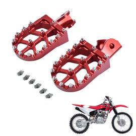 Dirt Bike Foot Pegs 7075 Aluminum CNC Footpegs Foot Pedals Rests For CRF150F CRF230F 03-19 CRF250F 19-24 XR150L 15-24 XR125L 10-15 Motorbike motorcross（Red）