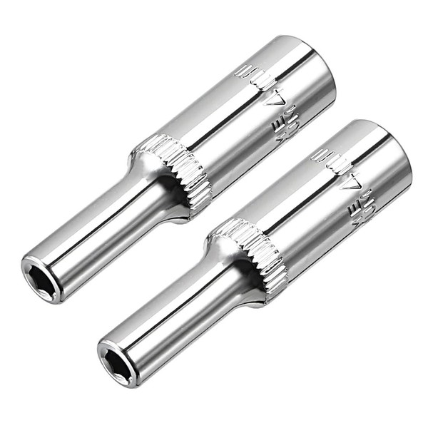 TOP-VIGOR 2 x 1/4" Drive 4mm 6 Point Deep Socket