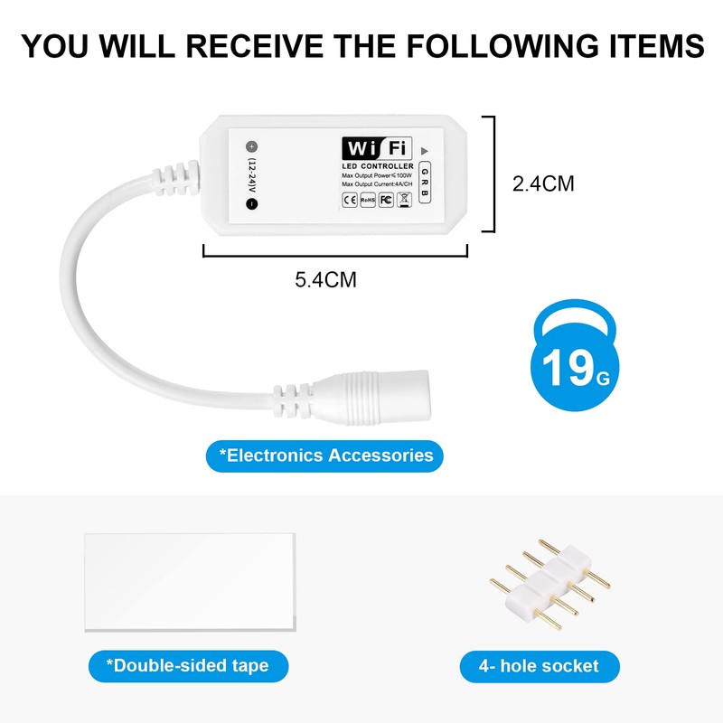 NIZEAMI RGB Led Light Strip Voice Control Work with &