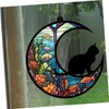 Levemolo Acrylic Cat Hanging Ornament Decorative Moon Shaped Window Decor