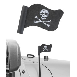 UNLRAE Car Antenna Topper,Pirate Flag Antenna Toppers for Vehicles,Car Accessories Universal Skull Crossbones Creepy Antennas Decoration,Antennas Balls for Cars,Suitable for Most Cars Trucks SUVs (1)
