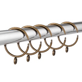 KaiYi 20pcs Shower Curtain Rings Sliding Ring Opening Design 38mm Inner Diameter Antique Bronze Color for Cafe Curtain and More