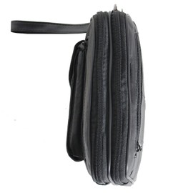 SOTALA Men's Wrist Bag Genuine Leather Money Men's Handbag Bag Shoulder Bag, black