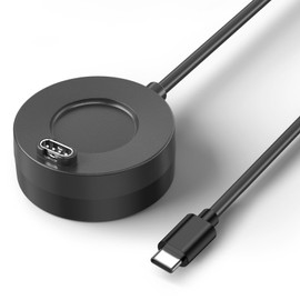 Mugust USB C Charger Dock Compatible with Garmin Vivomove 3 Series, Fenix 7 Series, Forerunner 55 & More, 100cm USB C Charger, Black, 1 Count