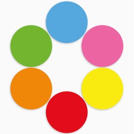 60 Pack 6'' Size Dry Erase Dots for Classroom Tables, Peel and Stick Removeable Circle Vinyl Sticker Spots for Whiteboards, Desks, Wall Decals, Student, Teacher School Supplies, 6 Colors.