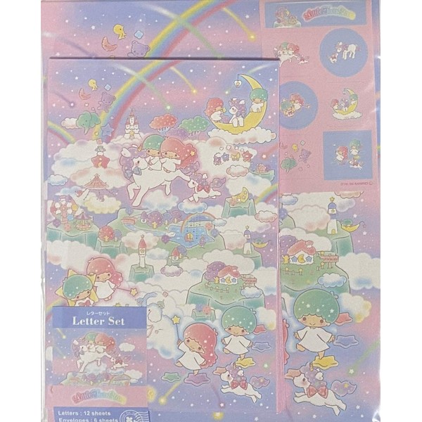 Sanrio Little Twin Stars Letter Set 12 Writing Paper + 6 Envelopes + 7 Stickers Stationary Japan (Dream Nebula)