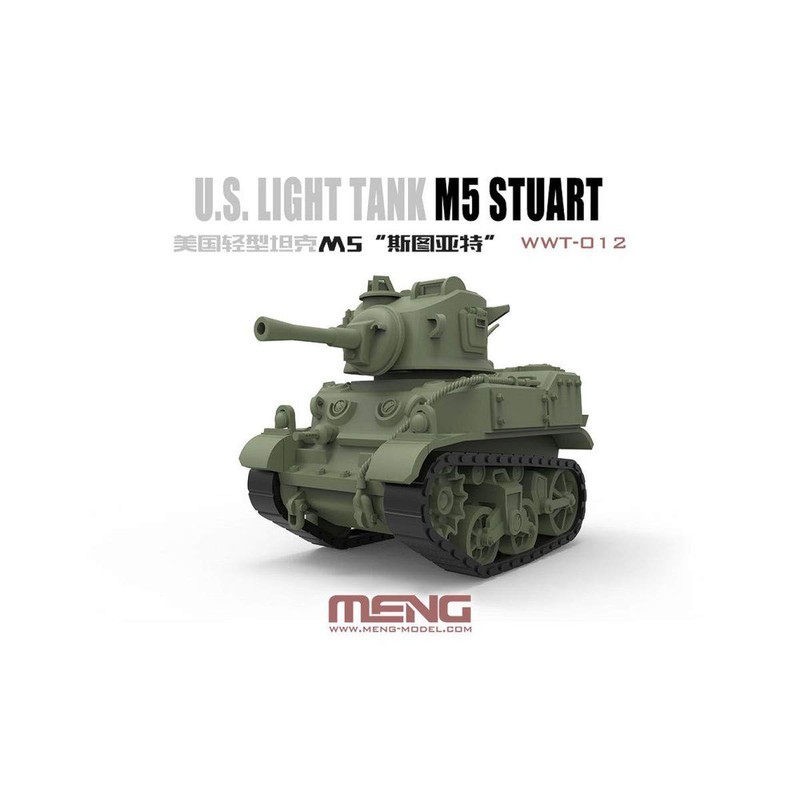 モンモデル ワールドウォートゥーンズシリーズ アメリカ軽戦車 M5スチュアート 色分け済みプラモデル MWWT012