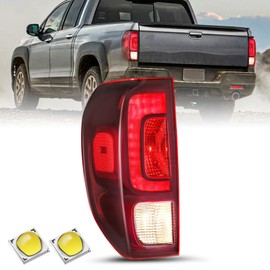 SOCKIR Tail Light Assembly w/Bulbs & LED DRL Fit 2017-2023 Honda Ridgeline OEM Rear Taillight Taillamp 33500-T6Z-A02 HO2801195 (Driver Left Side)