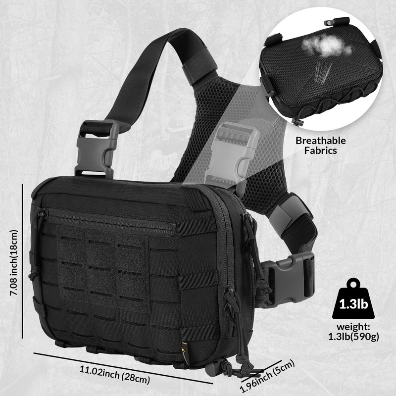 VOTAGOO GEAR Tactical Chest Pack EDC Chest Bag 2L Utility