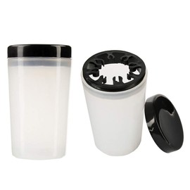 2 Pieces Nail Art Brush Cleaner Cup Nail Art Tip Brushes Holder Remover Cup UV Gel Pen Polish Remover Cleanser Cup Immersion Brush Cleaner Pot Multiple Size Slots, Black Lid