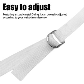 MiOYOOW Web Football Belt, 51 Inch White Belt D-Ring Belt for Men Women Sports Games Exercises Training Games Pack of 4