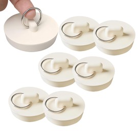 6 PCS Sink Plug Replacement, Bathtub Stopper Rubber Drain Stopper Kitchen Sink Plug With Hanging Ring, For Bathtub, Bathroom And Kitchen (4 Sizes)