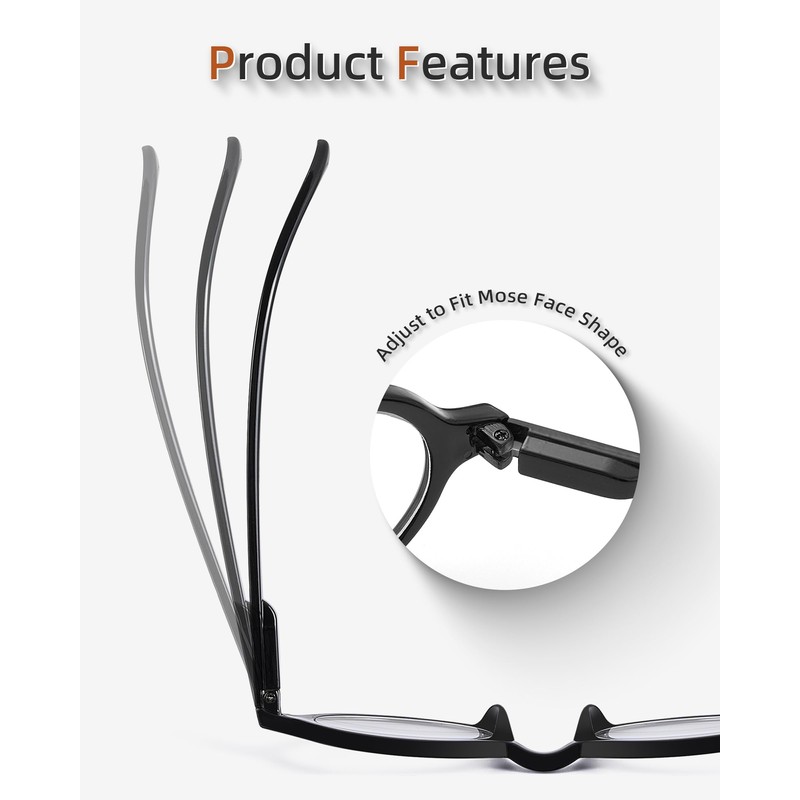 JM Set of 4 Retro Round Reading Glasses Spring Hinge