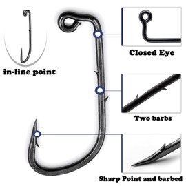 FishTrip Baitholder Jig Fishing Hooks, 50pcs 90-Degree Aberdeen Long Shank Hook Jig Maker for Freshwater Saltwater Fly Tying (Size 1/0)