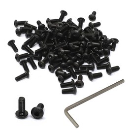 iexcell 100 Pcs M4 x 10mm Thread Pitch 0.7 mm Alloy Steel 12.9 Grade Hex Socket Button Head Cap Screws Bolts Kit, Black Oxide Finish