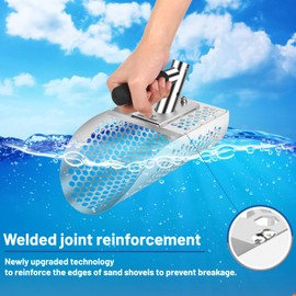 AVOFOREST Sand Scoop, Heavy Duty Stainless Steel Metal Detecting Sand Scoop, Ideal for Underwater Treasure Hunting