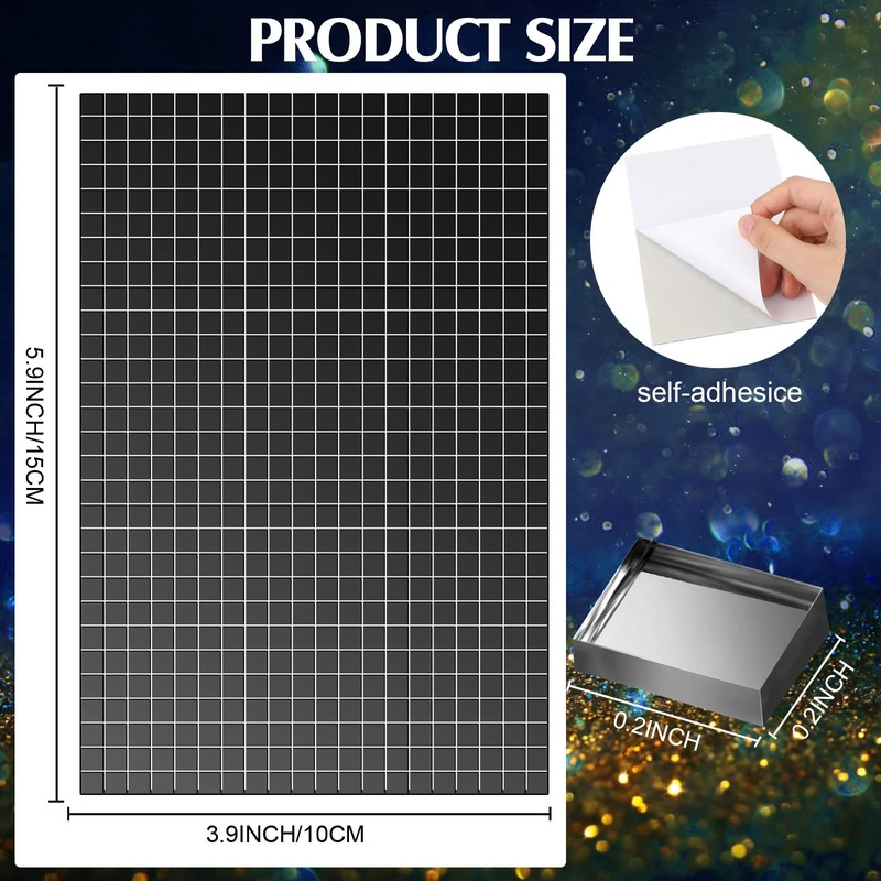Self-Adhesive Disco Mirror Tiles Mosaic Tiles for DIY Craft Projects,