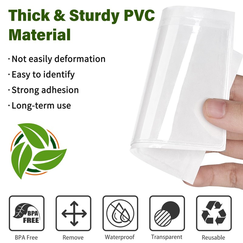 52 Pack Index Card Pockets with Top Open, 3.5 x