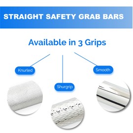 30” Shower Handle Knurled Grip | 304 Stainless Steel Bathroom Grab Bars for Seniors, Handicap Grab Bars Polished Chrome | ADA Shower Bars Safety for Elderly 400lbs, Grab Bars for Bathtubs and Showers