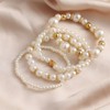 Fuqimanman2020 Chunky Simulated Pearl Stackable Stretch Bracelet Set Beaded Ball