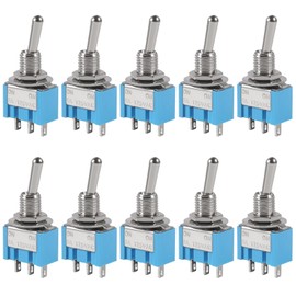 AEDIKO 12pcs Mini Toggle Switch 3 Pin ON/Off/ON SPDT AC 125V/6A Mini Miniature Toggle Switch AC 125V/6A