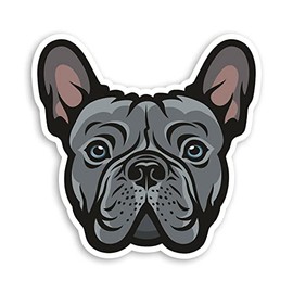 2 x 10cm Blue French Bull Dog Vinyl Stickers - Frenchie Dogs Sticker #70623