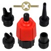 Rustark 6Pcs Red Inflatable SUP Pump Adaptor Tool Set with