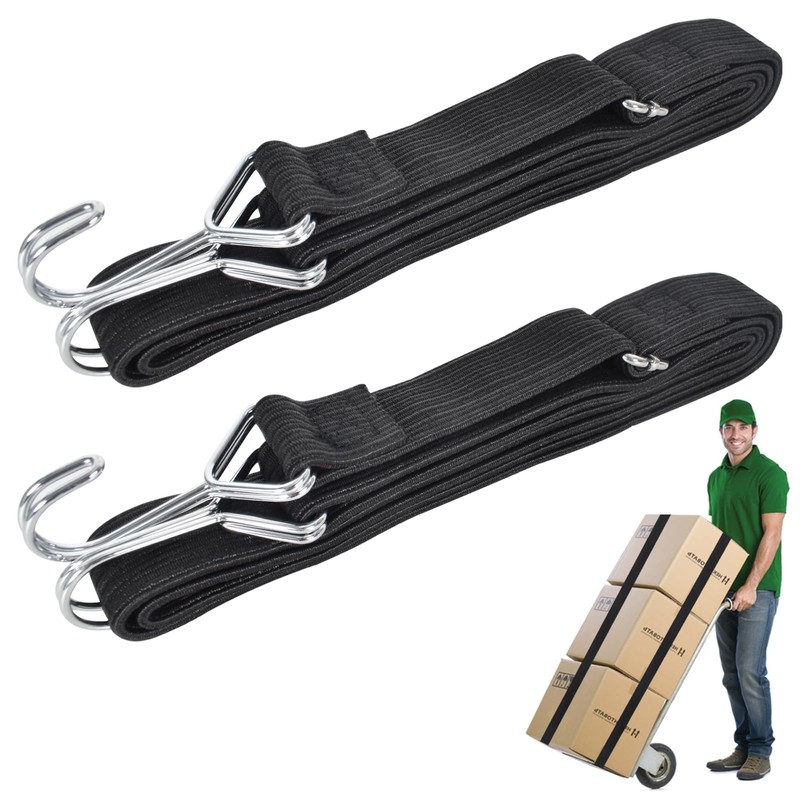Vesaneae 2 PCS Adjustable Bungee Cords with Hooks, Heavy Duty