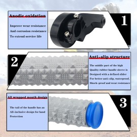 JXPANG Universal 7/8" 22mm Twist Throttle Handle Grip + Cable for Cross-Country Motorcycle 250 Dirt Pit Motor Bike Motorcycle CRF70 TTR KLX110 SSR Thumpstar YCF (Blue)