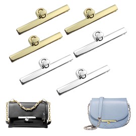ZIOYA Pack of 6 Bag Clasps Metal Bag Clasps Bag Accessories Lock for Bag Accessories Fasteners Bags DIY Crafts (Light Gold/Silver)