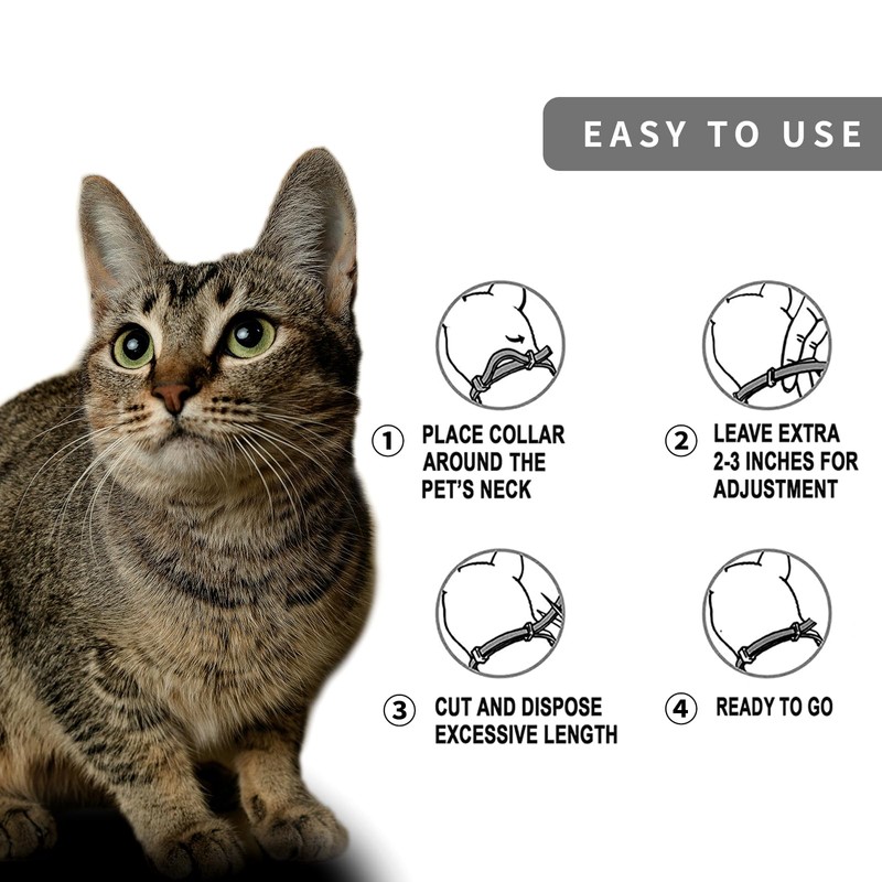 2 pcs Cat Collars,Infection Defense,Safe,Waterproof and Adjustable Cat Collars,Contains Natural