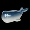 Goldbach Ceramic Whale, 24 cm, Blue Glazed Maritime Decorative Figurine,