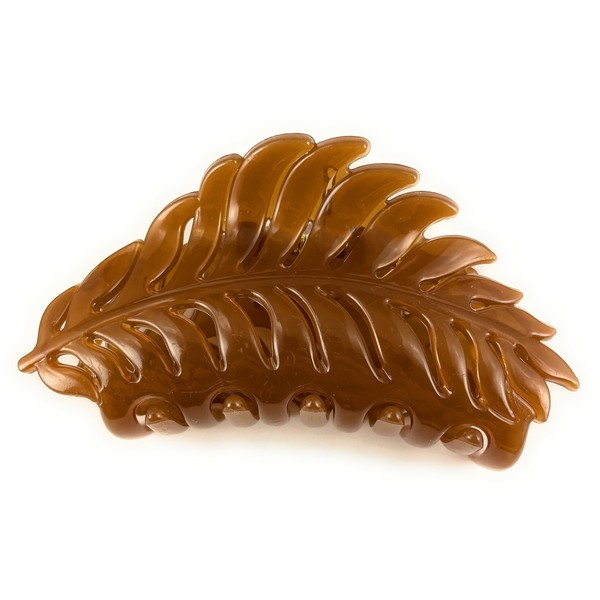Brown leaf hair clip claw butterfly clamp 4 inches long