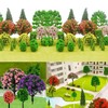 Woohome 50 PCS Miniature Trees Mixed Model Trees Pink Accessories
