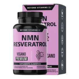 Nmn + Resveratrol Capsulas 99% + Betaína Hcl + Quercetina Extracto | Beyond Vitamins | Mononucleotido De Nicotinamida, Nad + | Semilla De Uva, Calcio - Vitaminas Mujer / Hombre - 60 Cáps
